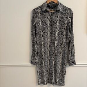 Norma Kamali Snakeskin Print shirt dress